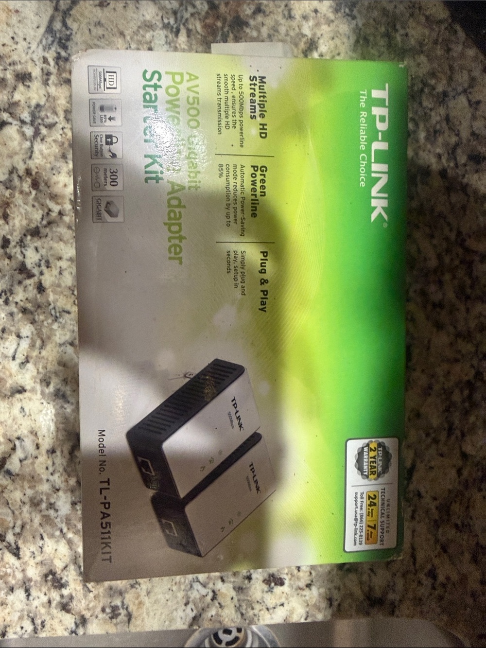 TP-Link AV500 Powerline Adapter Starter Kit - White